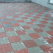 Плитка тротуарная Кирпичик (серый, красный) 200х100х40 мм фотография