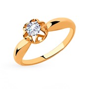 Золотое кольцо с фианитами SOKOLOV 018275 фотография