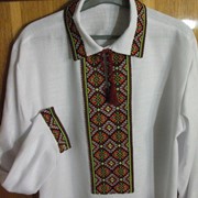 Рубашка мужская вышиванка с воротником фото