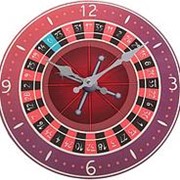 Часы настенные стеклянные “Рулетка казино“ фото
