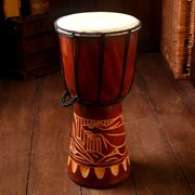 Музыкальный инструмент "Барабан Джембе Узоры" 30х15х15 см