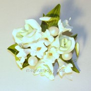 Фигурка из мастики Букет авторский малый "Розы" d 155 цвет: светло-зеленый