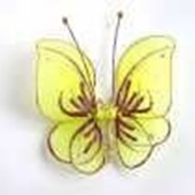 Бабочка декоративная аксессуар для штор и тюлей маленькая желтая 12*9 см фото