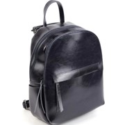 Компактный женский рюкзак кожа 28 см черный фотография