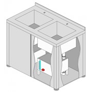 Стол-мойка с системой обеззараживания двухсекционная фотография