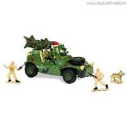 Р/У игрушка “Военный джип с ракетной установкой“ MioshiArmy (30см, с фигурками 2 солдата и 1 собака, подсветка, звук) фотография