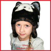 “Шапко“ Мутоновая детская зверошапка Котофей 1 фото