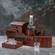 Мини-бар деревянный “Катер“, тёмный, 44 см фото