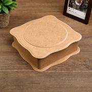Шкатулка фигурная большая для декора из МДФ 18,5х18,5х6 см, накладка 14 см фото