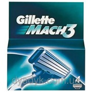 Сменные кассеты для бритья Gillette Mach 3. 4 шт.