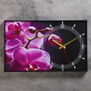 Часы настенные, серия: Цветы, “Розовые орхидеи“, 57х35х4 см, микс фотография