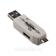 USB/Micro USB OTG Картридер «LP» слоты Micro SD/USB (белый/коробка)