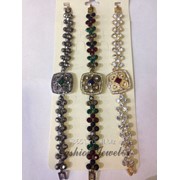 Женские браслеты с оригинальным декором и разноцветными кристаллами. Украшения для женщин под старину. 929 фото