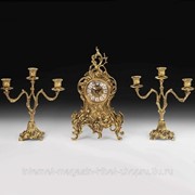 Часы каминные Лоза с канделябрами на 3 свечи, набор из 3 предм. VR-5062/4100-B фото