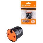 Кабельная розетка б/з черная с красной вставкой 10А 250B черная TDM ELECTRIC SQ1806-0214 Кабельная розетка б/з черная с фото