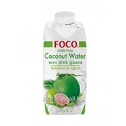 Кокосовая вода с мякотью розовой гуавы FOCO 330мл