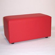 Банкетка (пуфик) в прихожую с сиденьем, для магазина, в спальню, кожаная в виде удлиненного куба, цвет красный. BN-001(красн) фото