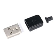 Штекер USB корпусной на провод (черный)