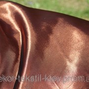 Ткань атласная (атлас), коричневый, тёмный шоколад. 3602 фото