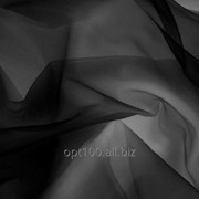 Шифон однотонный, цвет черный, 1,5 метра ширина фотография