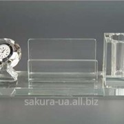 Настольная Подставка Хрустальная / Часы, визитница, для ручки / 20 см f15855 фото