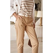 Женские брюки хлопковые песочного цвета В 2619 р. 44-48 фотография