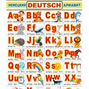Обучающий настенный плакат 60 см алфавит немецкий фотография
