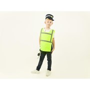 Карнавальный костюм «Инспектор ДПС», жилет, кепка, жезл, рост 110-116 см фотография