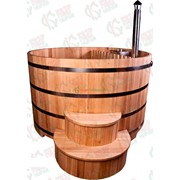 Фурако из кедра , с подогревом воды, внутренняя дровяная печь диаметр 200 см.