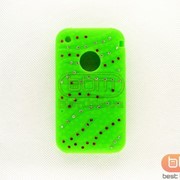 Накладка iPhone 3G(силикон со стразами волна) салатовый 54552d