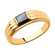 Золотое кольцо с ониксом SOKOLOV 018483 фотография