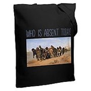 Холщовая сумка Who Is Absent Today, черная фото
