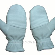 Перчатки из полар-флиса с откидной варежкой белые XL