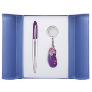 Набор подарочный Langres Aubergine: ручка шариковая и брелок, фиолетовый LS.122013-07 фотография
