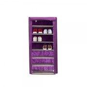 Тканевый шкаф для обуви на 7 полок 61х30х123 см фиолетовый фото