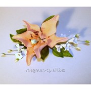 Фигурка из мастики Букет "Лилия" L 260 цвет: персиковый