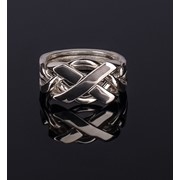 Серебряное кольцо головоломка для мужчин от Wickerring фотография