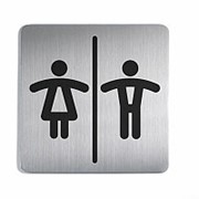 Durable Пиктограмма Durable WC женский / мужской, 150 x 150 мм, матированная сталь Серебристый фото