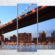 Модульна картина на полотні Манхеттен. Вечерній міст код КМ100200(176)-084 фотография