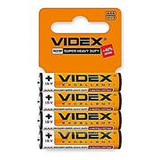 Батарейки Videx R03/AAА shrink card 4шт