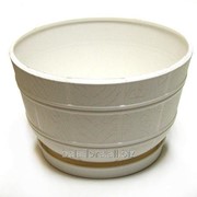 Горшок пластиковый “Флора“ с подставкой белый 6,4л 1044-011 фото