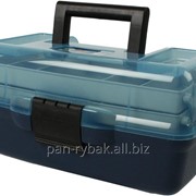 Fishing box with two shelves transparent cover