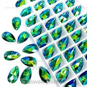 Пришивные капли (синтетическое стекло). Цвет Emerald AB 11x18*1шт фото