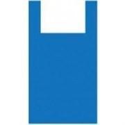 Полиэтиленовые пакеты типа “майка“ 38+23x70см синяя 13мкм (1тыс/уп) фотография