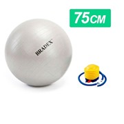 Мяч для фитнеса Fitball 75 с насосом, серебристый фото