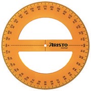 Aristo Транспортир круглый Aristo 360°, пластик, 12 см Оранжево-прозрачный