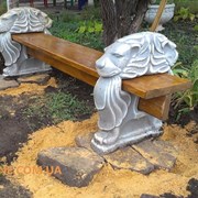 Скамейка бетонная садовая, лавочка парковая фото