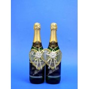 Украшение для шампанского “Сердце двойное“ золото 4 шт. фотография