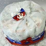 Торт из подгузников "Морской"/d=23 см/триколор/20 шт.