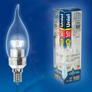 Лампа CRYSTAL серия (Специальная серия для хрустальных люстр) LED-CW37P-5W/NW/E14/CL ALC02SL пластик фото